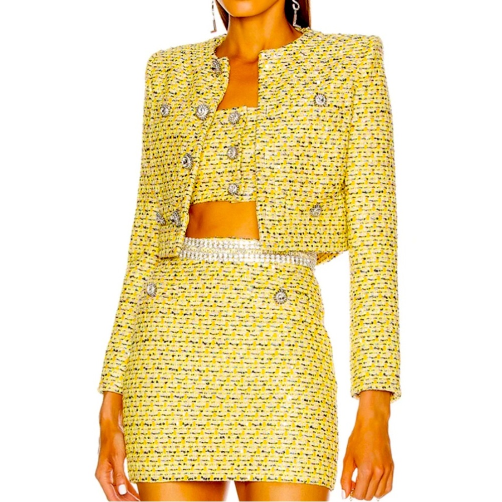 Vintage Sequined Tweed Women 3 Piece, skirt set, jacket set, tweed set, tweed